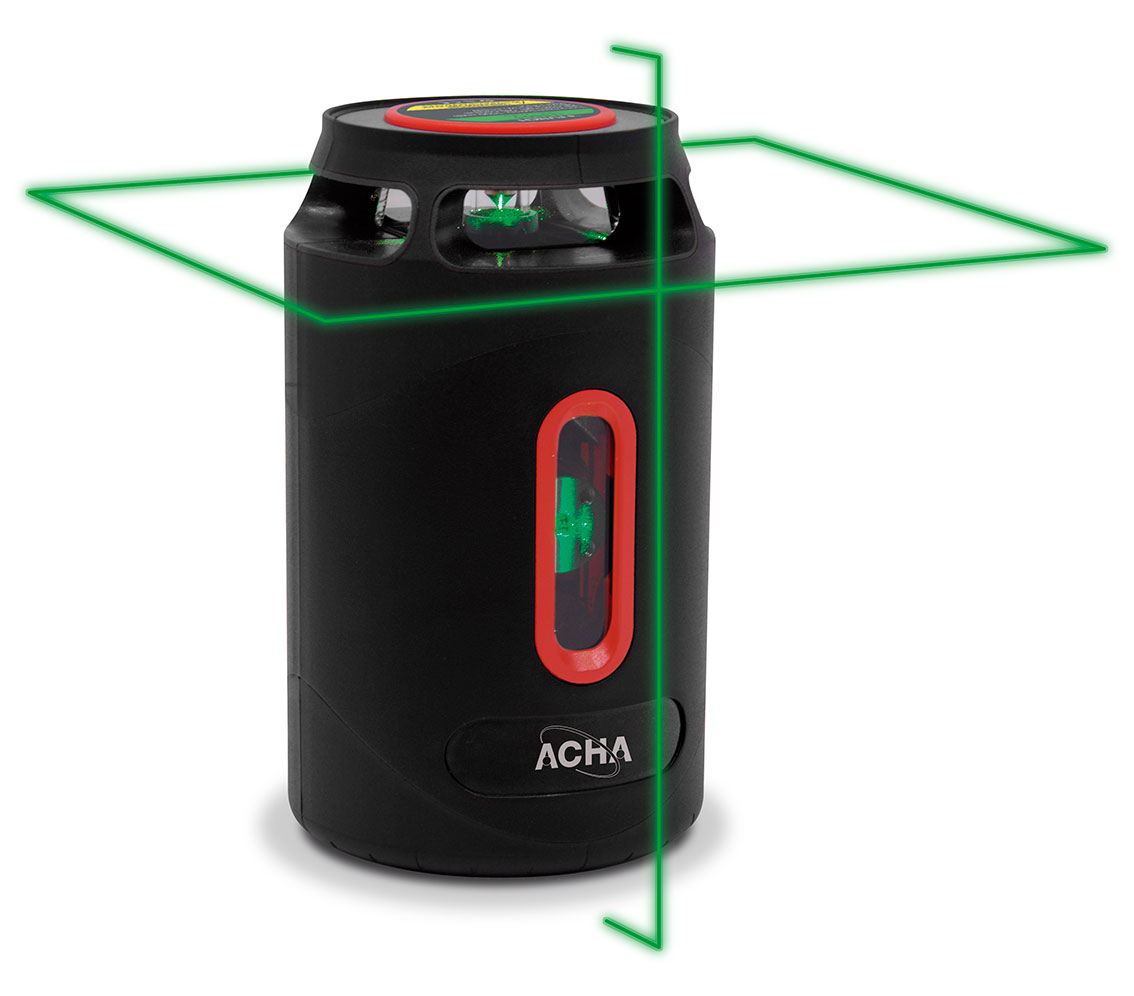 Nível Laser em Cruz Verde 360º Acha 54321D Alcance 40m Compacto Recarregável