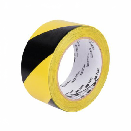 3M™ Fita de Vinil com Riscas de Segurança 766I, Amarelo/Preto, 50 mm x 33 m