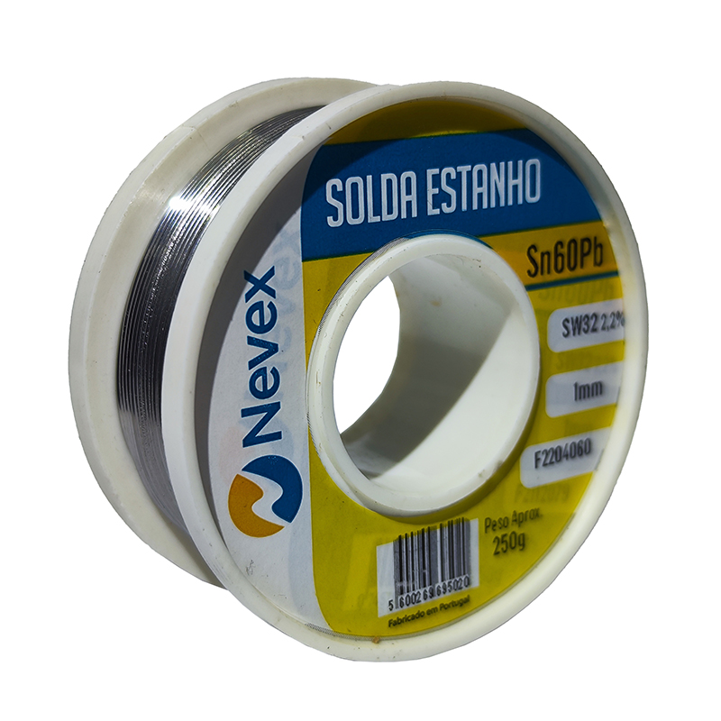 Fio de Solda Estanho para Eletrónica Nevex SW-32 1mm 250g