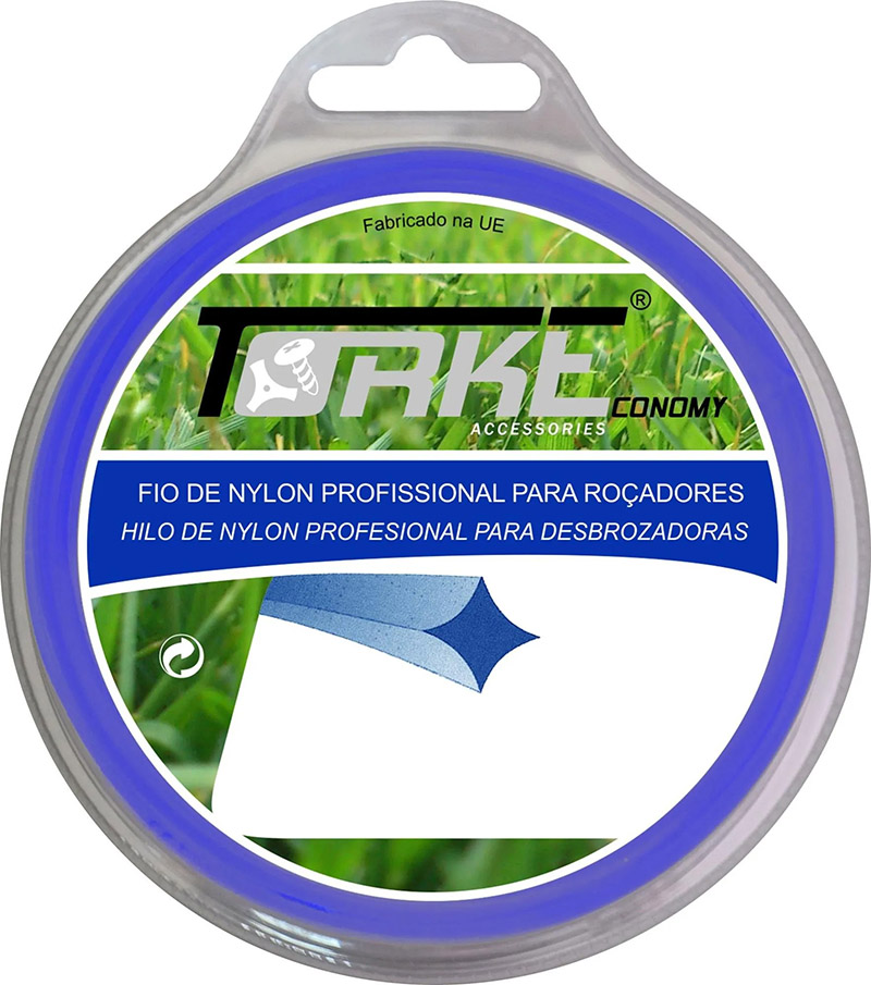 Fio de Nylon Quadrado p/ Aparadores de Relva TORKE TRKSIBL24015Q 2.4mm 15m