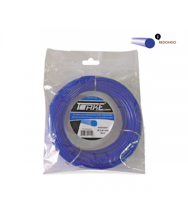 Fio de Nylon Redondo p/ Aparadores de Relva TORKE TRKSIPB24015R 2.4mm 15m