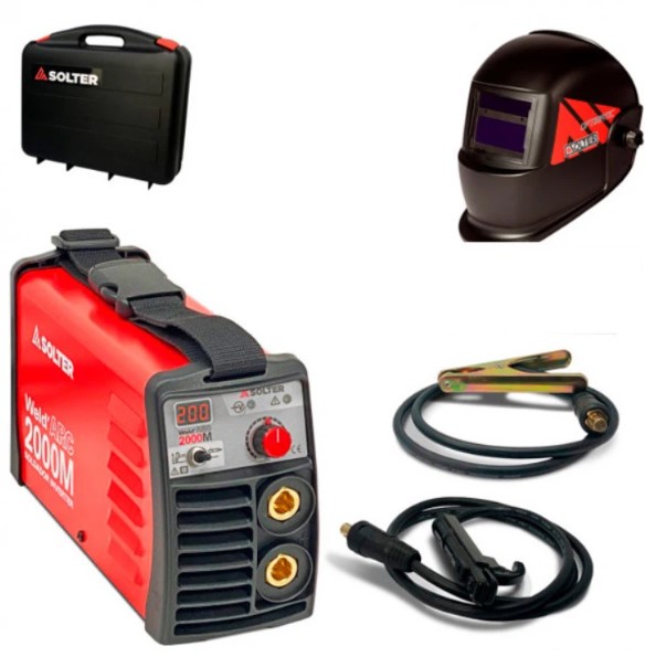 KIT Soldador Solter Weldarc 2000DI c/Mala de Transporte, Acessórios e Máscara