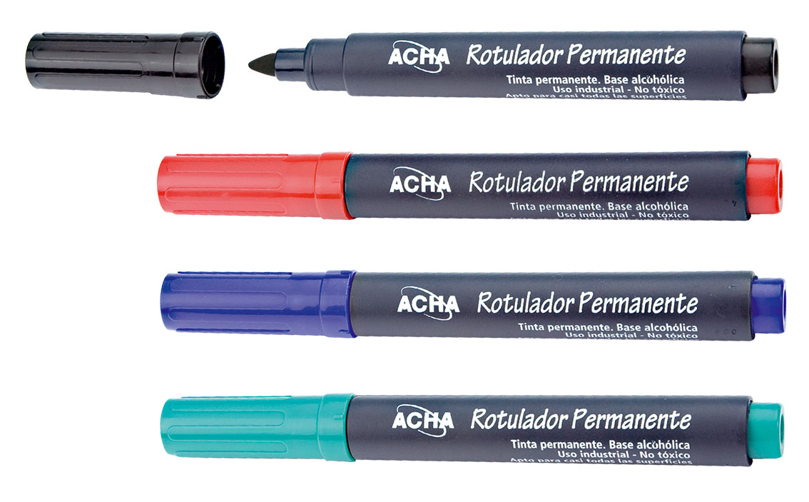 Marcadores de tinta permanente ACHA Fino Ponta redonda